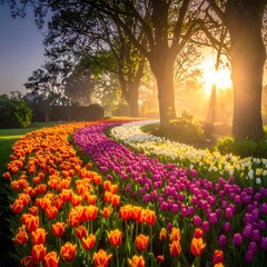 Naklejka premium field of tulips