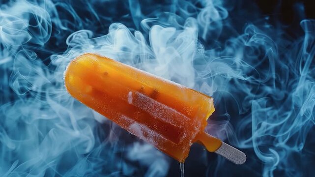 Video A close-up shot of a popsicle covered in liquid, suitable for use in advertisements or as a prop in food-related scenes