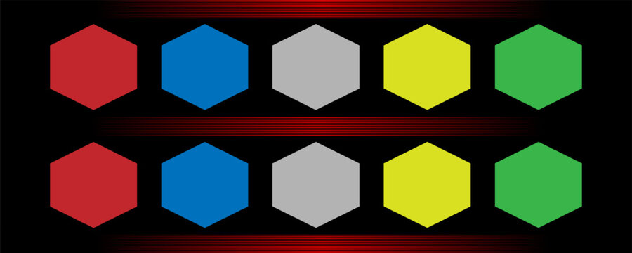 The hexagon icon is a geometric vector hexagonal, six-sided polygon, and hexagonal line. A geometric hexagon shape with a red gradient for graphic design.