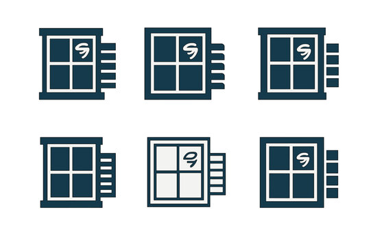 Weatherproof Homes Icons. Building homes that can withstand extreme weather conditions. Icon set. Set Logo of building homes that can withstand extreme weather