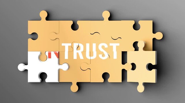 Integrity and trust cause and effect relationship - when many parts of a Integrity puzzle come together, they create Trust at the same time.