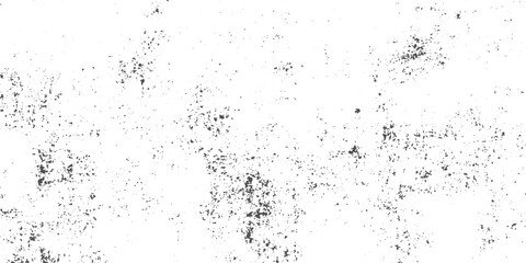 Obraz premium Grunge dust scattered black dirt speckles and stains on white background, distressed vintage paper effect, minimal monochrome grunge overlay, high contrast, realistic grain texture.