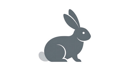 Obraz premium A minimalist vector graphic of a rabbit in a sitting position, perfect for use as an icon or illustration in various design projects.