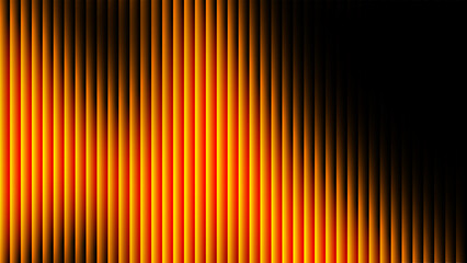 Abstract orange ribbed glass background with glowing vertical lines © MM