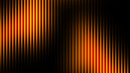 Abstract orange and black ribbed glass background with vertical light streaks © MM