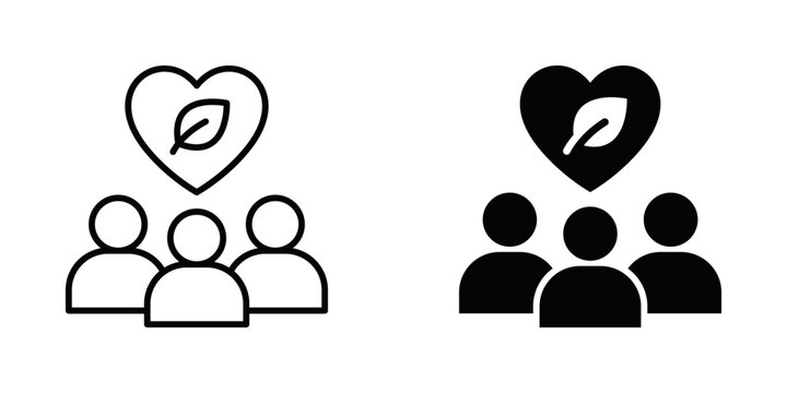 CSR Programs icon set with style outline and solid. vector simple elements for design and presentation.