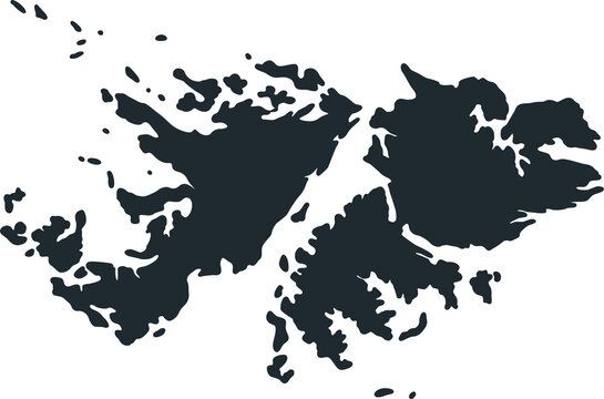 Silueta del mapa de las Islas Malvinas. 02 de Abril