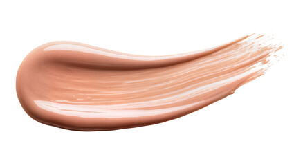 Fototapeta premium Creamy beige liquid foundation swatch, isolated on transparent background