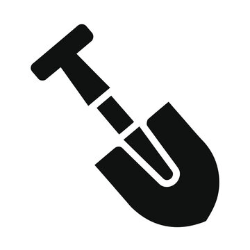 Vector of a shovel with a t-shaped handle.