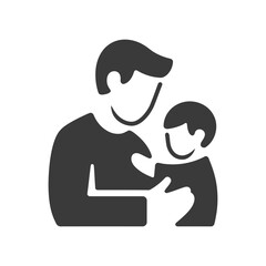 Fototapeta premium Father son vector icon graphic isolated sketch illustration on white background.