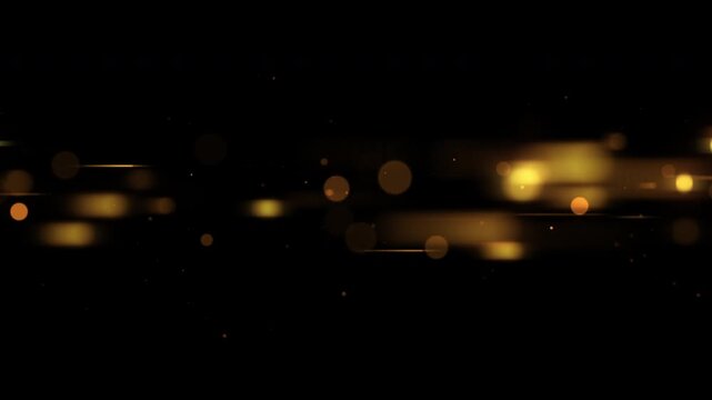 シックなオレンジの玉ボケと細かな粒子のアブストラクト　水平・スロー　ループ