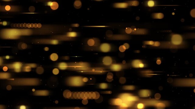 シックなオレンジの玉ボケと細かな粒子のアブストラクト　右　ループ