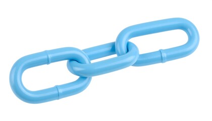 Obraz premium 3D light blue plastic chain link isolated on white background