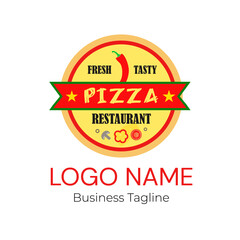 Obraz premium Logo Spicy Pizza Food Business Logo Design Template