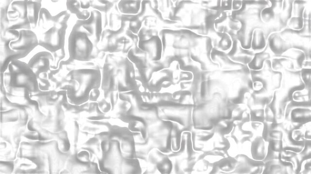 Liquid abstract silver creates a stunning backdrop for the pattern of white and gray blobs.