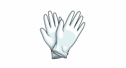 Obraz premium Pair of white protective gloves, medical, hygiene, safety, clean