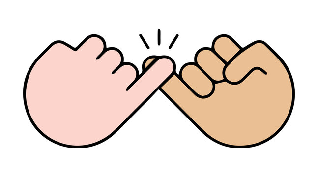 Pinky promise hand gesture vector illustration isolated on white
