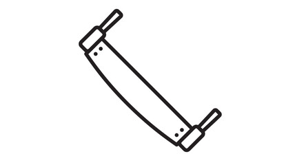 Fototapeta premium Arc welder torch with adjustable nozzle and power cord connection point, depicted in a simple black outline style on a white background.