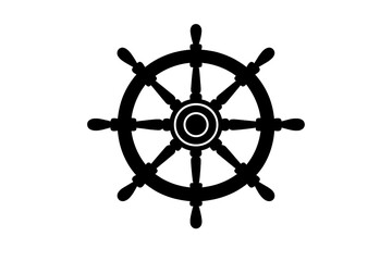 Steering wheel silhouette isolated on white background