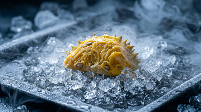 Durian sobre hielo fr&iacute;o