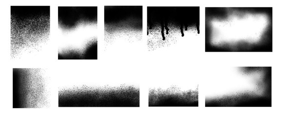 Dark spray paint texture overlay with grain and noise. Subtle graffiti dotwork pattern with splashes and soft gradient transitions, ideal for grunge backgrounds and design overlays © thebeststocker
