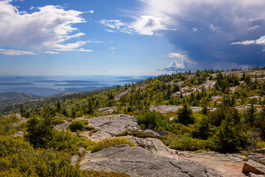View  from Cadillac Mountain, Acadia National Park, Maine.