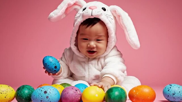 little girl with easter bunny
