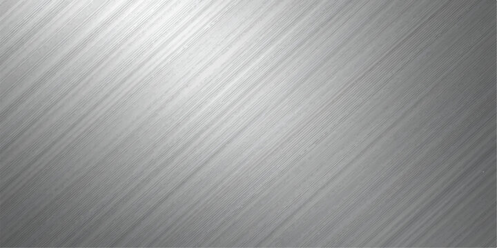 Brushed stainless steel texture background, silver metallic surface with fine linear grain, industrial satin finish, modern abstract clean minimal design