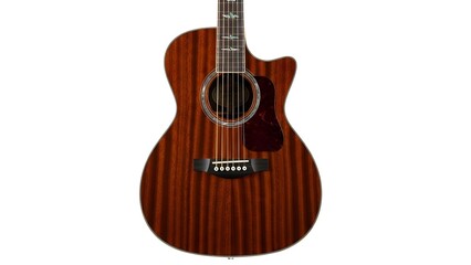 Fototapeta premium A brown acoustic guitar on transparent background