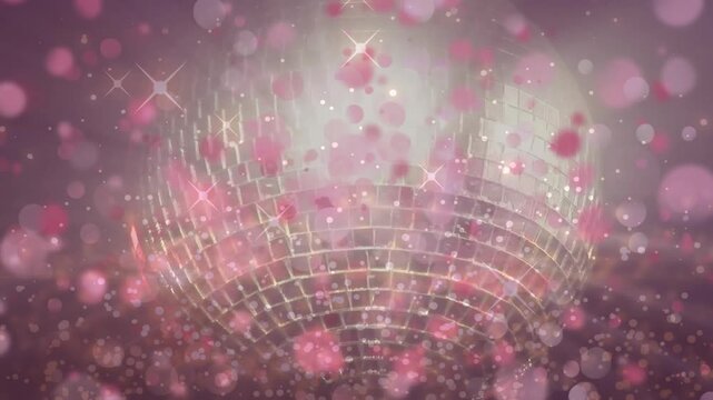 Animation of gold confetti over green background
