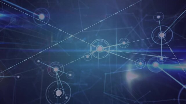 Animation of network of connections over black background