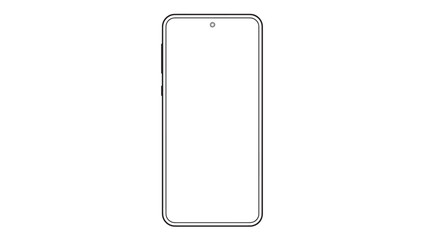 Smartphone outline icon with rounded corners and a single front camera hole at the top. featuring mobile phone, cell phone, device with gadget and © Moinul