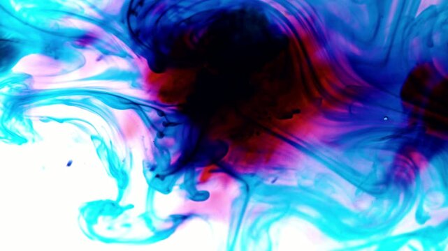 Colorful ink swirls and blends to create an abstract art design