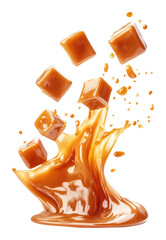 Plakat PNG Caramel cubes illustration dessert food.