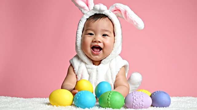 little girl with easter bunny