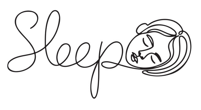 Sleeping Woman Line Art Vector on a White Background