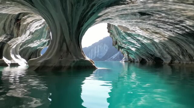 Enchanting Marble Caves of Patagonia A Journey Through Turquoise Waters.