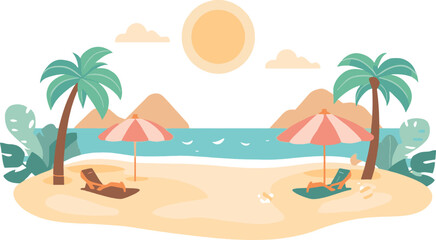 Obraz premium Tropical beach with palm trees
