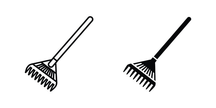 Comparison of two different types of garden rakes for outdoor maintenance tasks