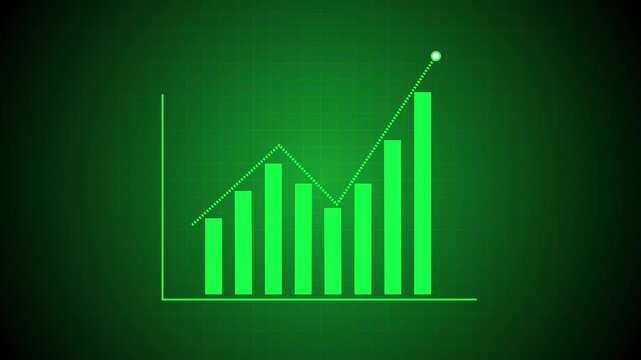 Abstract business graph icon animation background. allusive graph chart showing marketing sales profit increasing to future target suitable for business development direction animation. 4k animation.