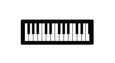 Fototapeta premium A simple black keyboard illustration with a distinct silhouette