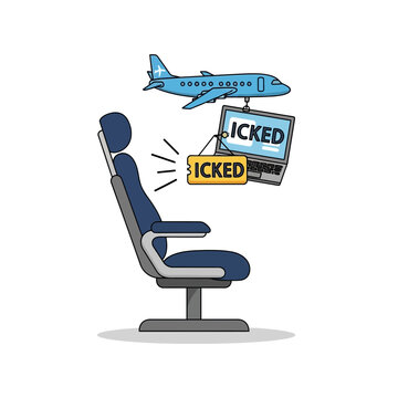 Airplane Seat Icked Travel Discomfort Concept.