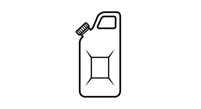 Simple black outline of a fuel can minimalist design silhouette