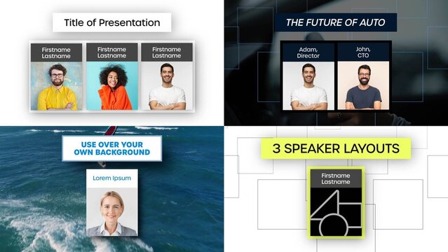 Headshot Conference Intro with Rectangular Shapes