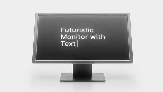 Futuristic Monitor with Text