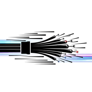Fiber Optic Cable Technology Illustration.