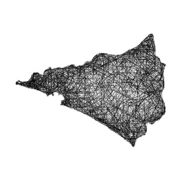 Sketch Colima outline map design