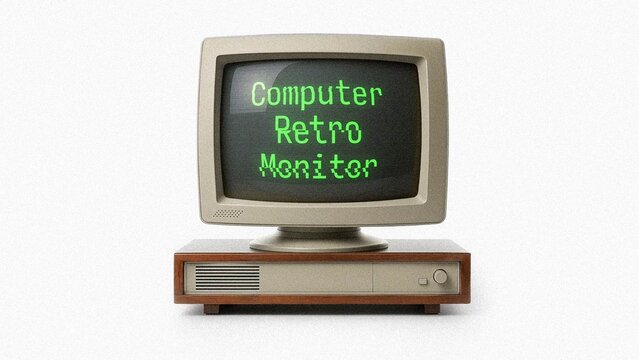 Retro Monitor with Text