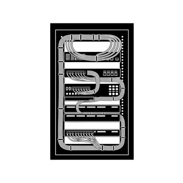 Server Rack Network Infrastructure Illustration.