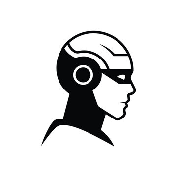 protective helmet with face shield icon, safety helmet and head protection monochrome black and white symbol for construction industry workplace safety gear and vector illustration.
